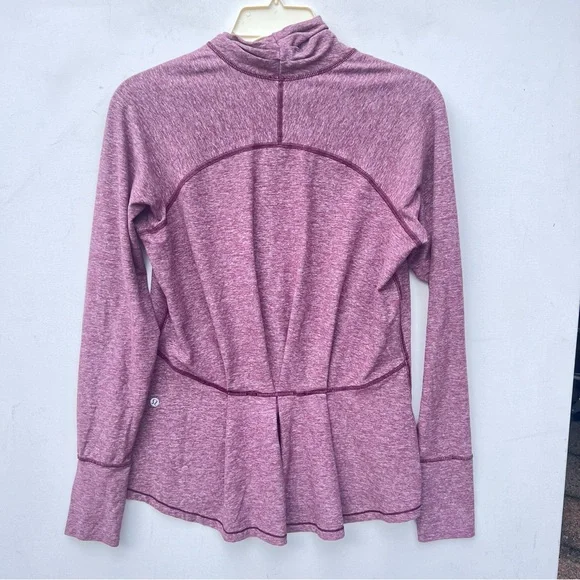 Lululemon peplum Warm your core long sleeve shirt 6 8 medium pleated back - Picture 4 of 7